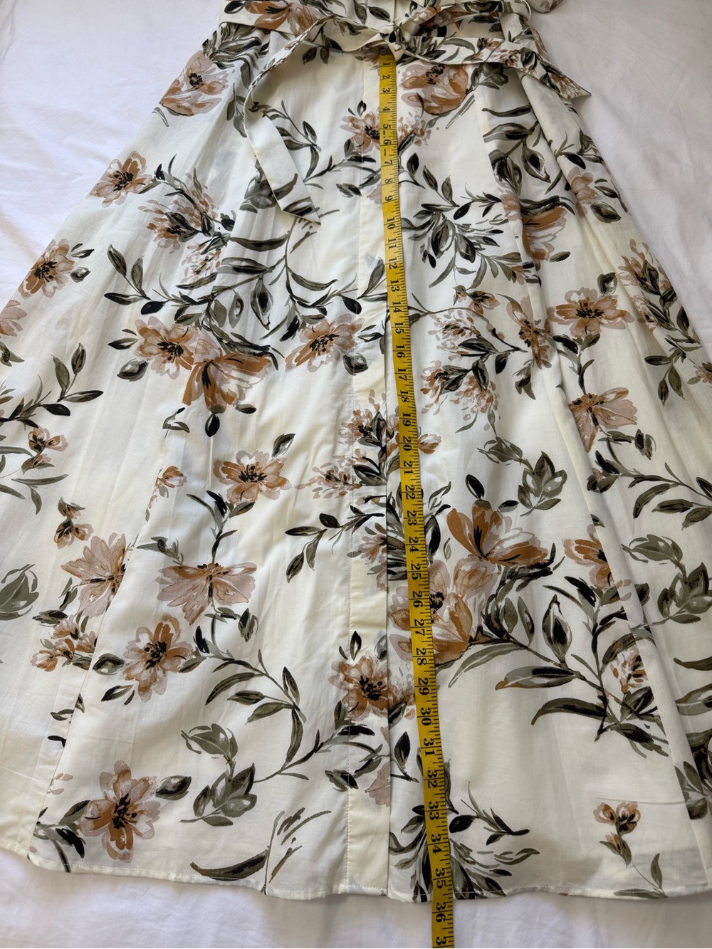 NWT Calvin Klein Floral Cotton Button-Up Belted Shirt Dress - 6 - Picture 13 of 13